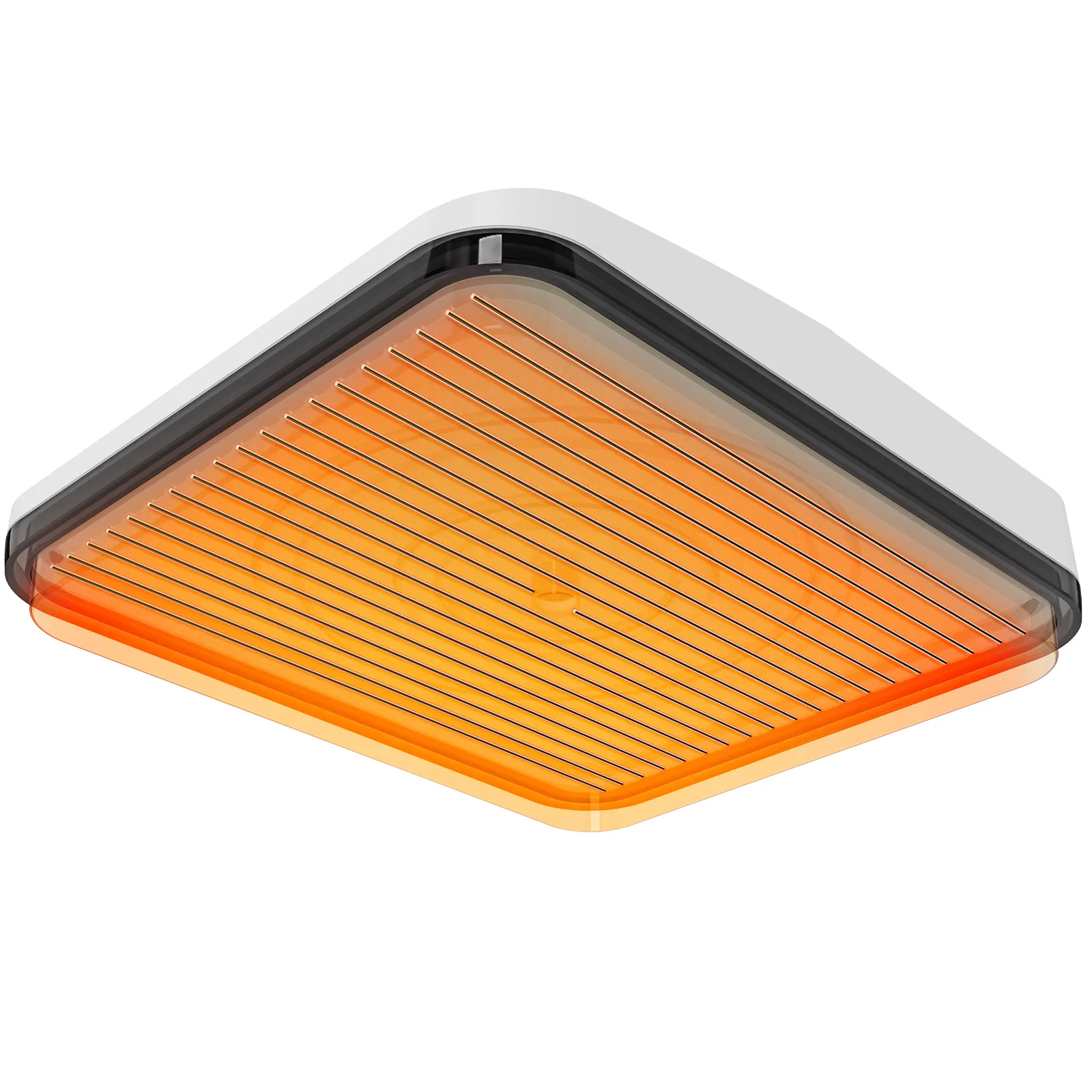 orange Heizplatte der VEVOR-Heißpressmaschine mit schwarzem Rand und Gittermuster.