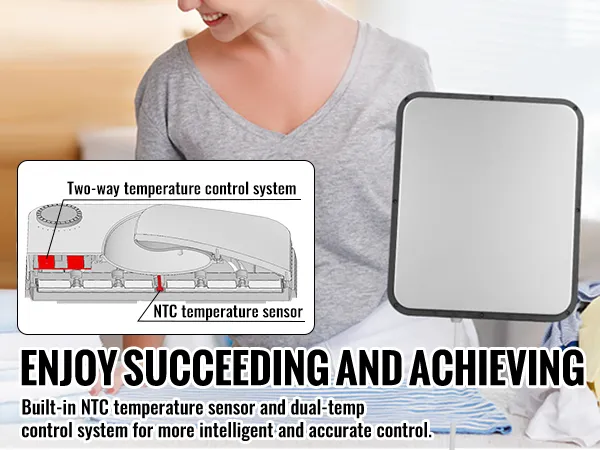 VEVOR-Heißpressmaschine mit NTC-Temperatursensor und Doppeltemperaturregelung für präzisen Betrieb.