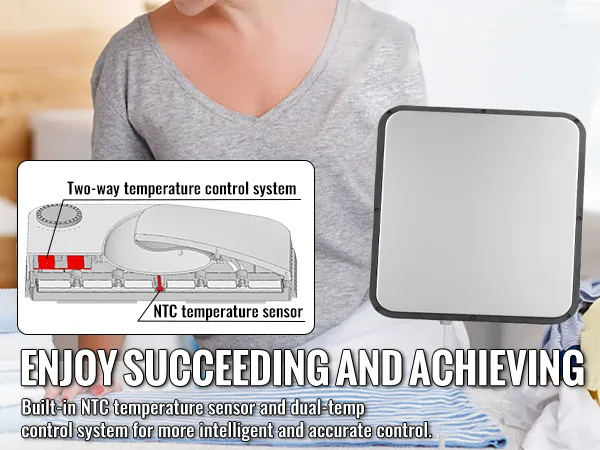 Máquina de prensado térmico VEVOR con sensor de temperatura NTC y control de temperatura dual para una gestión precisa del calor.