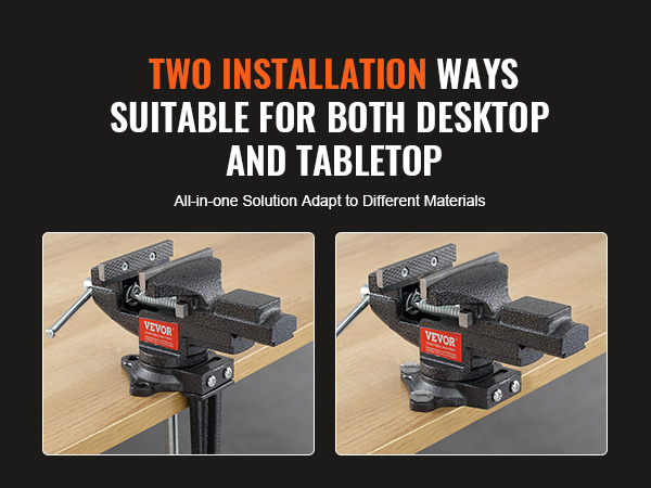 Voche® Mini-Schraubstock Mit Drehbasis – 60mm Backenbreite, Für Werkbank Oder Tisch