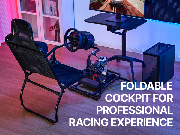 VEVOR Logitech Simulator Cockpit – 59.5x33.9x44.5 in ,0-40°