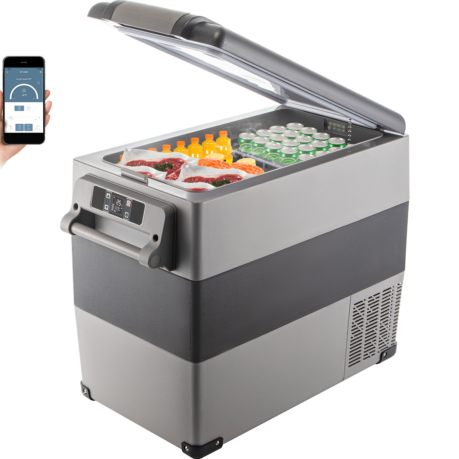 VEVOR 12 Volt Refrigerator, 58 Quart Car Refrigerator, Dual