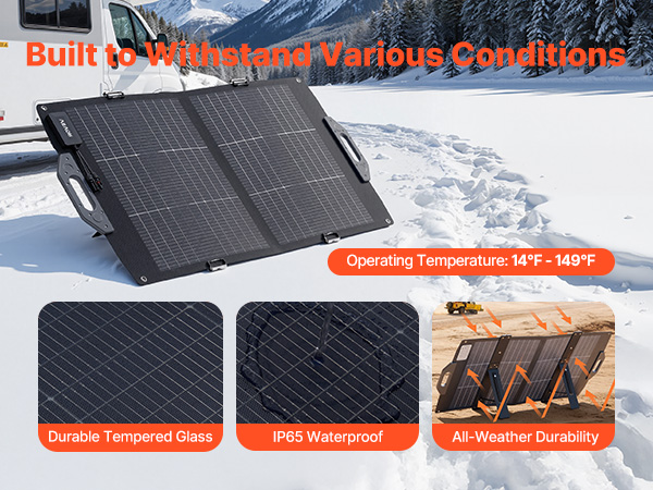VEVOR 100W Bifacial Solar Panel – 24%, -10°C to 65°C Temp