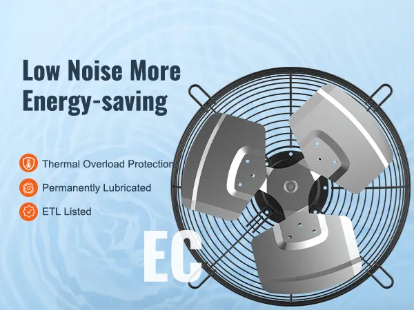 Ventilador de escape con obturador VEVOR con bajo nivel de ruido, funciones de ahorro de energía, protección contra sobrecarga térmica y listado ETL.