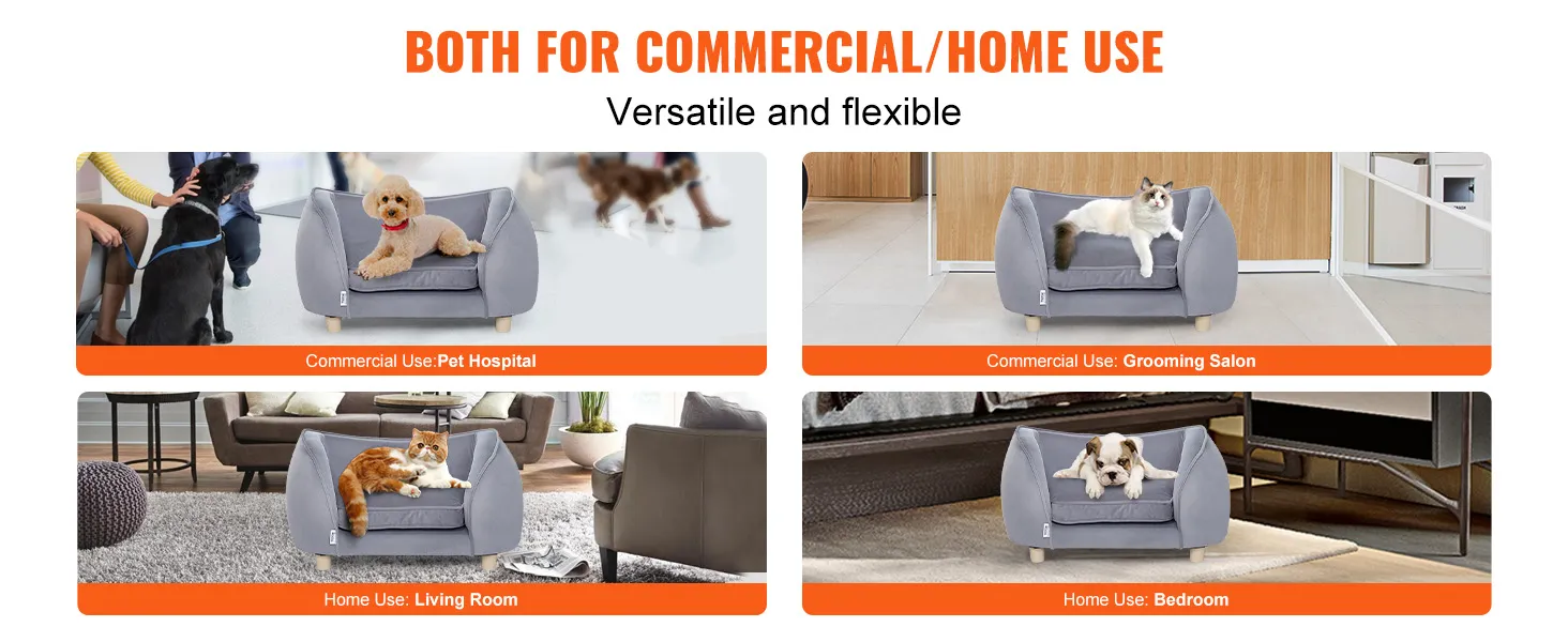 VEVOR pet sofa for commercial use in pet hospital, grooming salon, and home use in living room, bedroom.