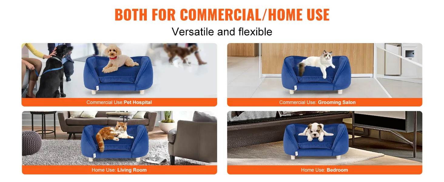 VEVOR dog sofa bed for pet hospital, grooming salon, living room, and bedroom use, versatile and flexible.