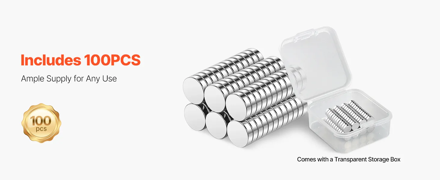 VEVOR Rare Earth Magnets, 100 Pcs Strong Round Small Neodymium Magnets ...