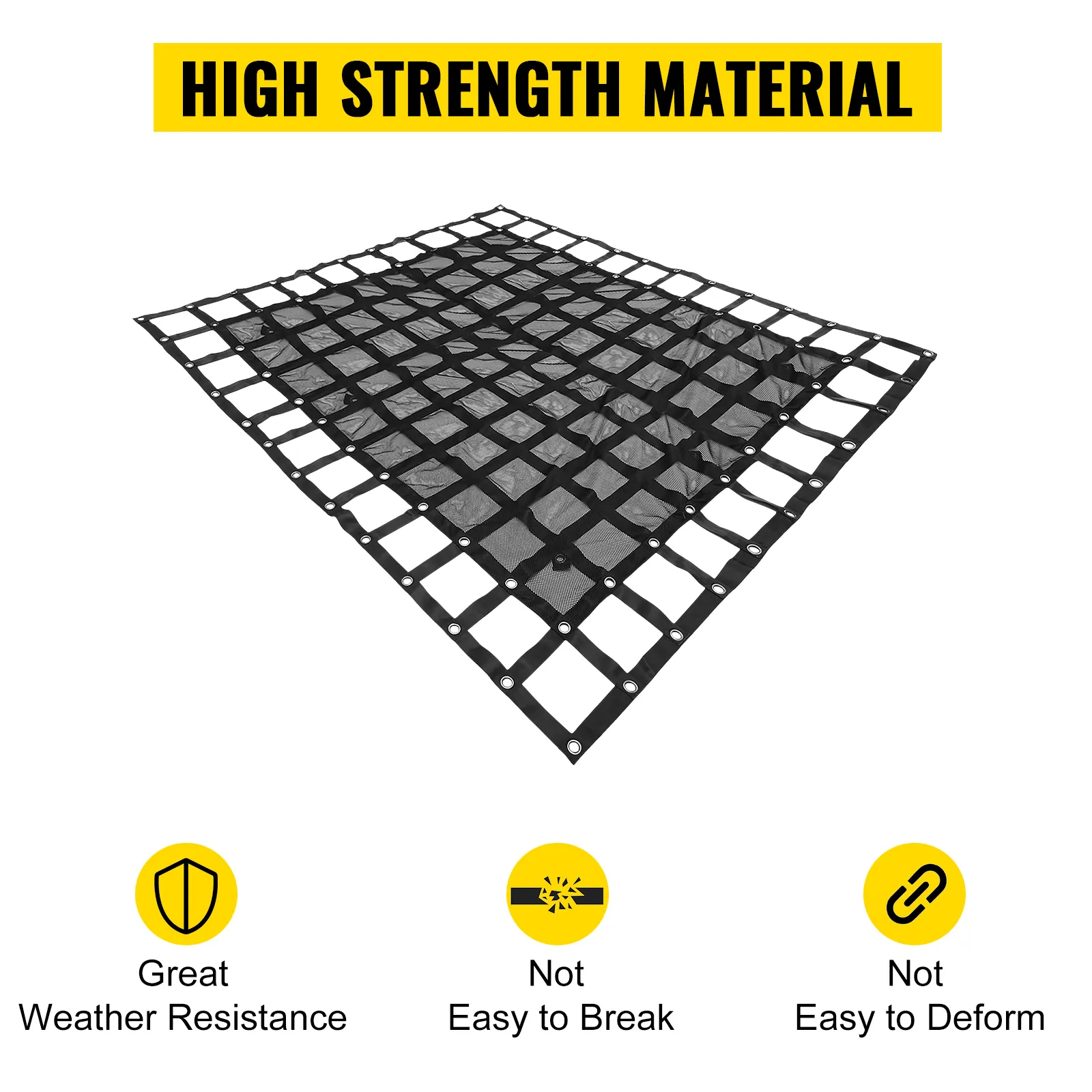 Red de carga VEVOR: material de alta resistencia, resistente a la intemperie y duradero.