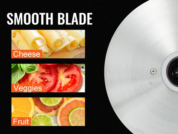 La cuchilla suave corta queso, verduras y frutas. La cortadora de carne VEVOR garantiza cortes precisos y limpios.