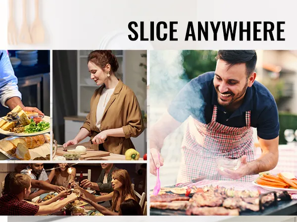 Cortadora de carne VEVOR: perfecta para preparar comidas en la cocina, barbacoas y reuniones de fiesta. Corta en cualquier lugar.