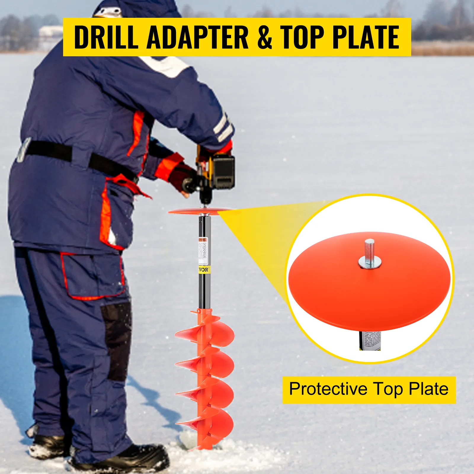 Ice Augers Huajunming Inch Ice Auger Bit Fan Blade Nylon Drill