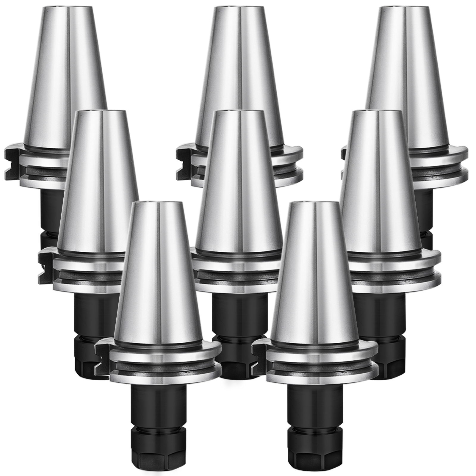 VEVOR 8Pcs 2.76'' CAT40-ER16 COLLET CHUCKS Tool Holder Set CNC