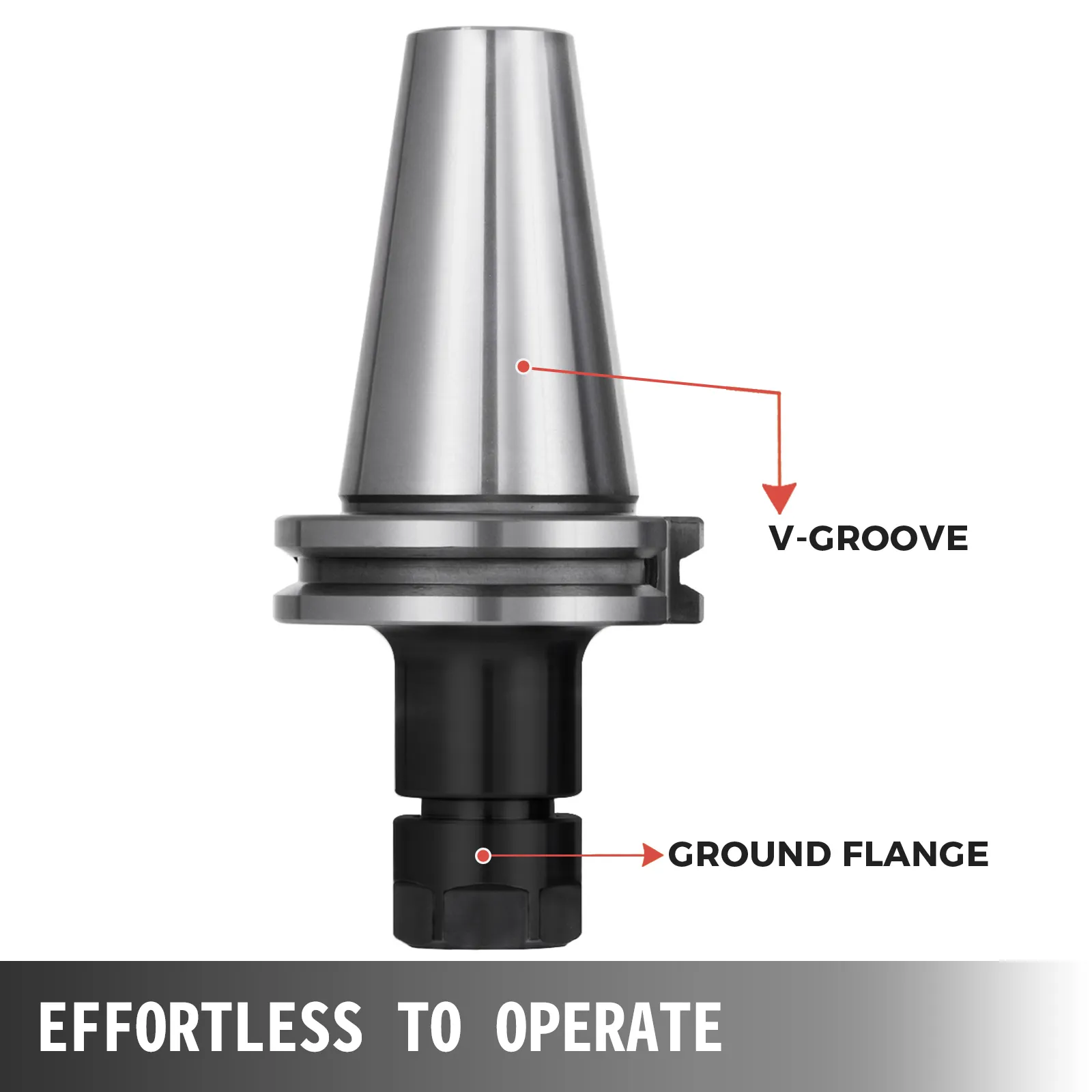 VEVOR cat40 tool holder set with v-groove and ground flange. effortless to operate.