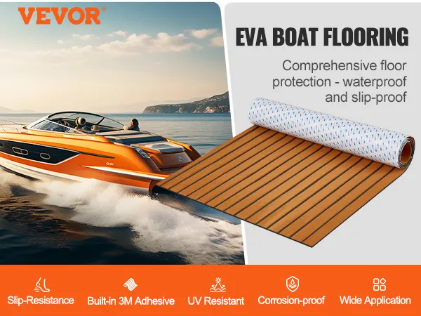 Pavimentazione per barche VEVOR in materiale EVA, impermeabile e antiscivolo per imbarcazioni in acqua.