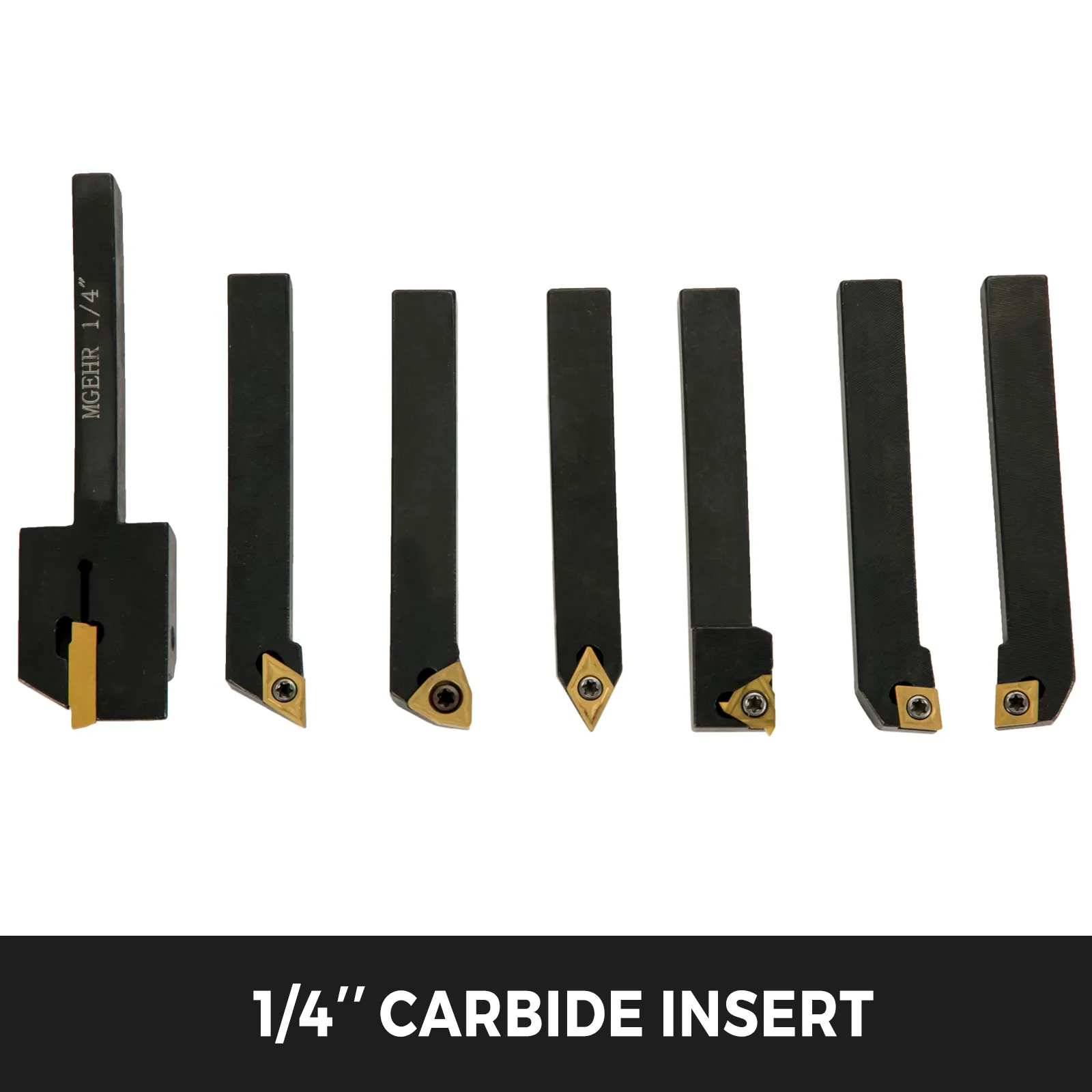 VEVOR indexable carbide tools in various sizes on a white background.