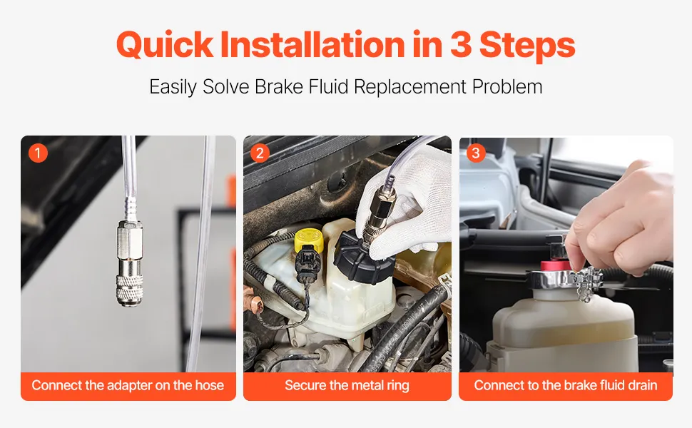 VEVOR Brake Master Bleeder Kit, 12 Pcs, Professional Brake Bleeder Adapter Set with Complete Kit & Handle, Durable Brake Bleeder Adapter for Brake Fluid Filling Fit for Most New & Old Vehicles