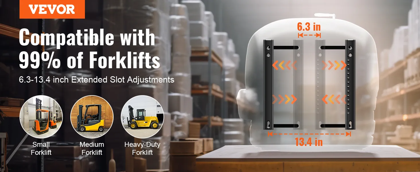 VEVOR forklift seat, adjustable to fit 99% of forklifts, dimensions 6.3-13.4 inches, small, medium, heavy-duty.
