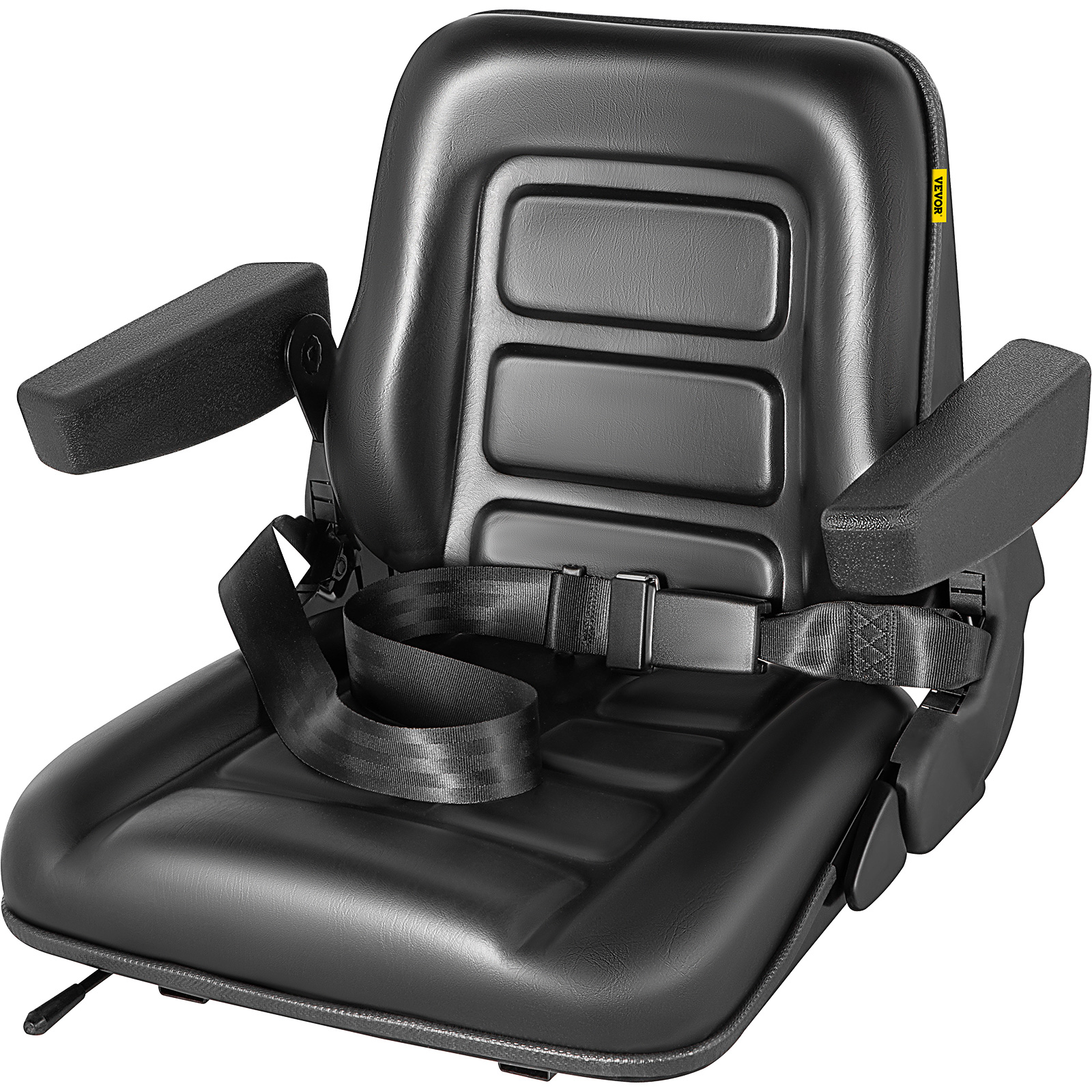 VEVOR Universal Forklift Seat Black PVC Tractor Seat, 6
