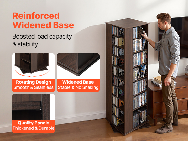 VEVOR Media Storage Cabinet, CD Rack Tower, 34 Compartments