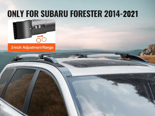 VEVOR dakdrager dwarsdragers op subaru forester 2014-2022 met 2-inch verstelbereik, bergzicht