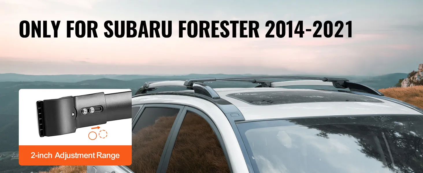 VEVOR dakdrager dwarsdragers op subaru forester 2014-2022 met 2-inch verstelbereik, bergzicht