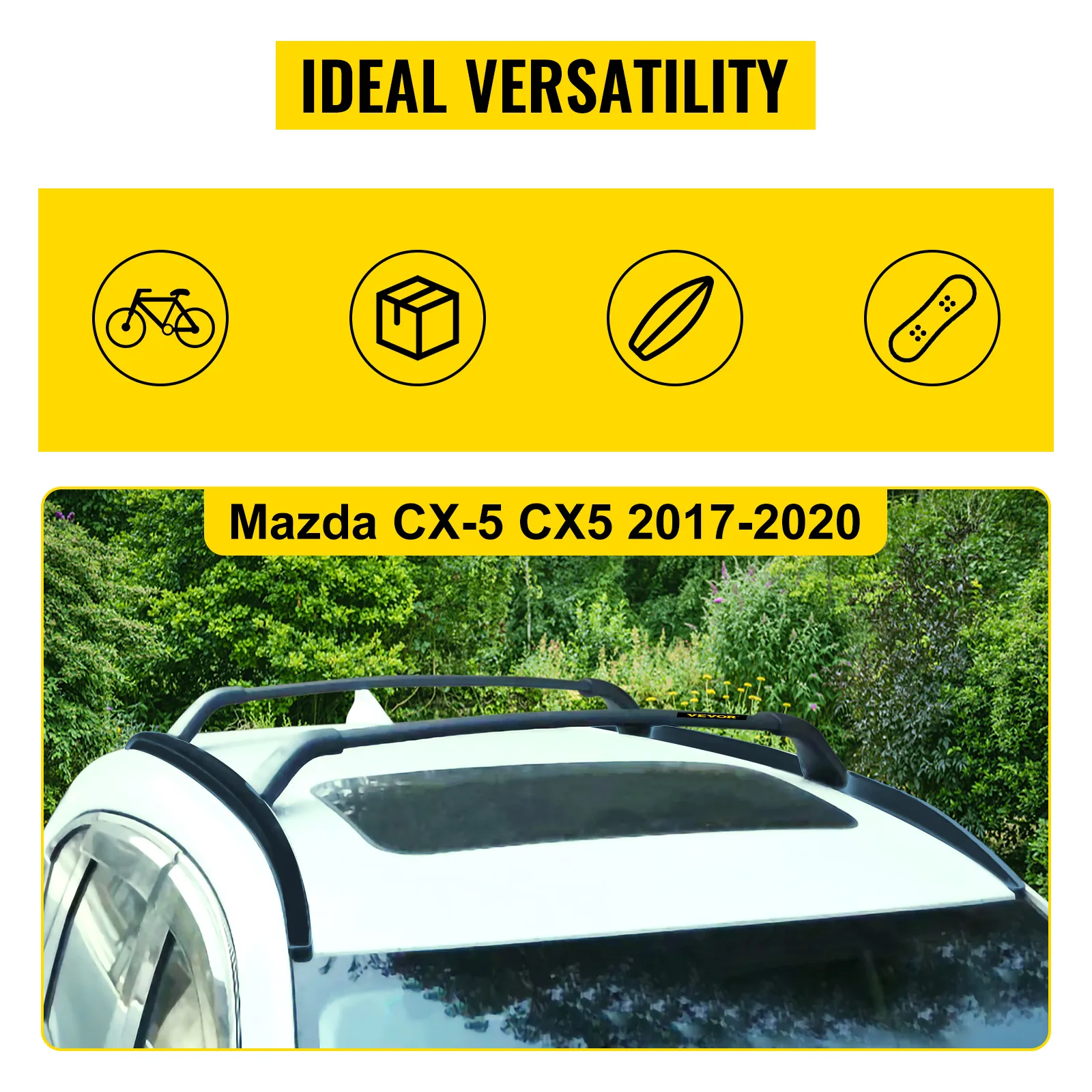 VEVOR roof rack for mazda cx-5 2017-2020, highlighting ideal versatility.
