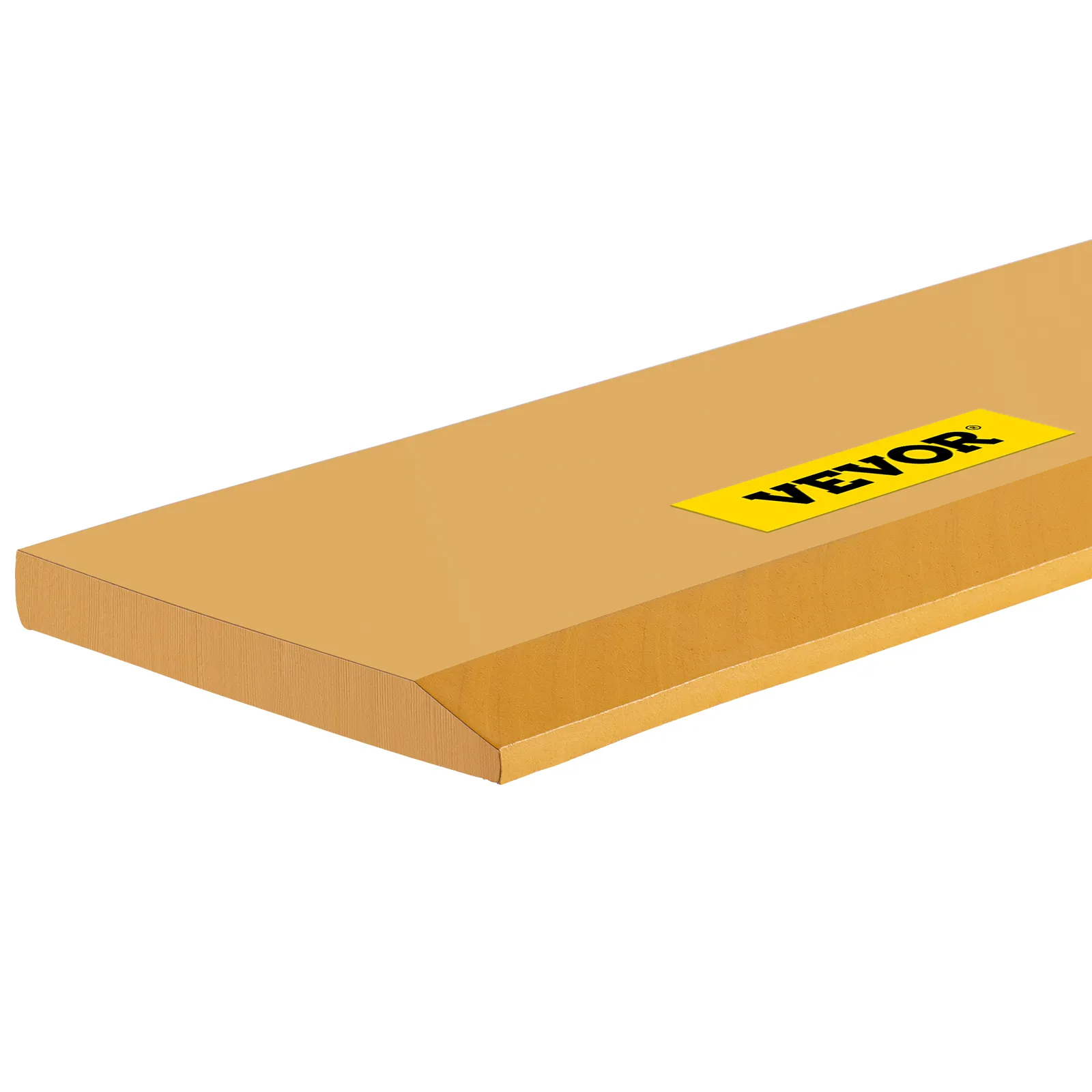 Cubo VEVOR amarillo con borde cortante con esquina en ángulo y logotipo en superficie lisa.