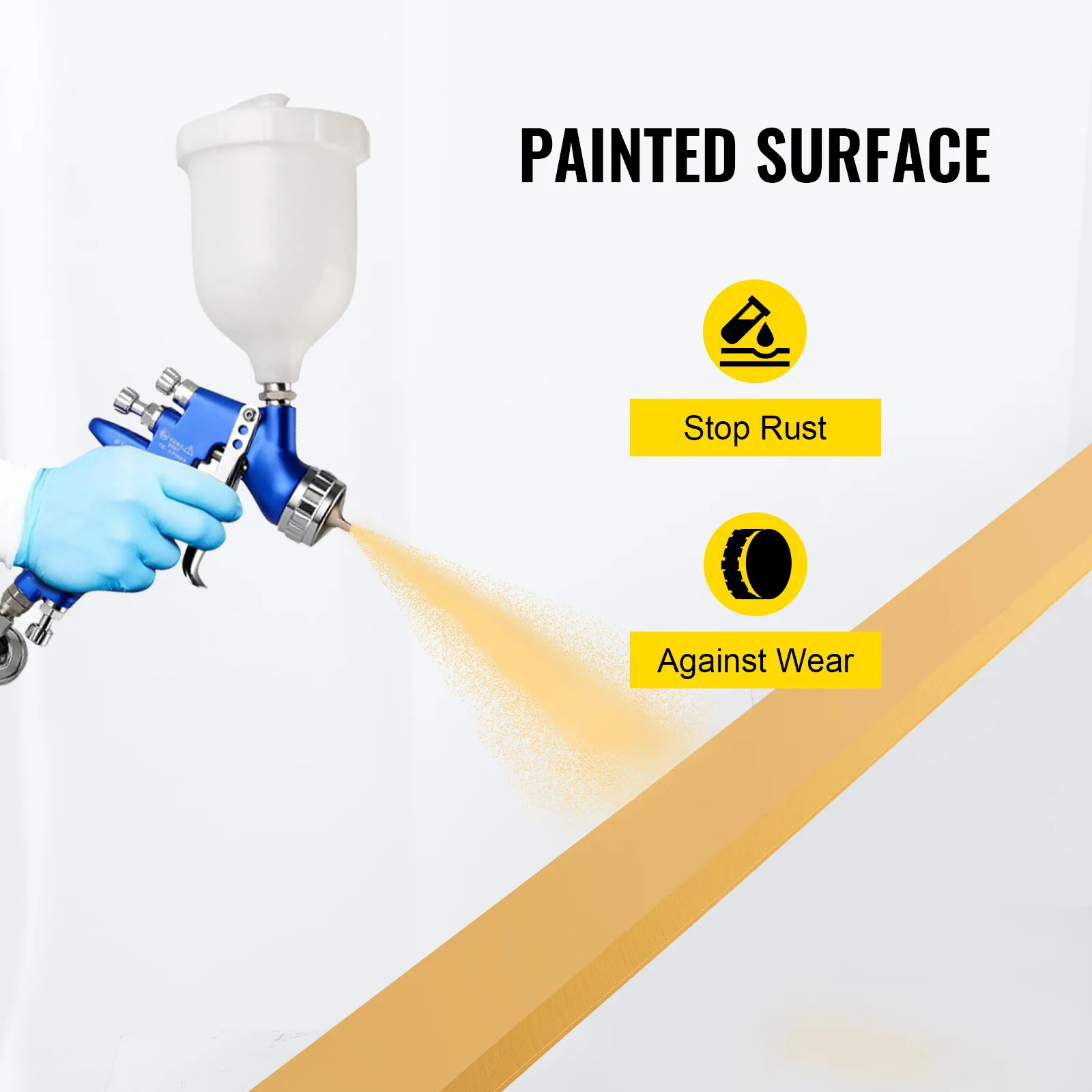 Pintura en aerosol VEVOR cubo de borde cortante para evitar la oxidación y el desgaste.