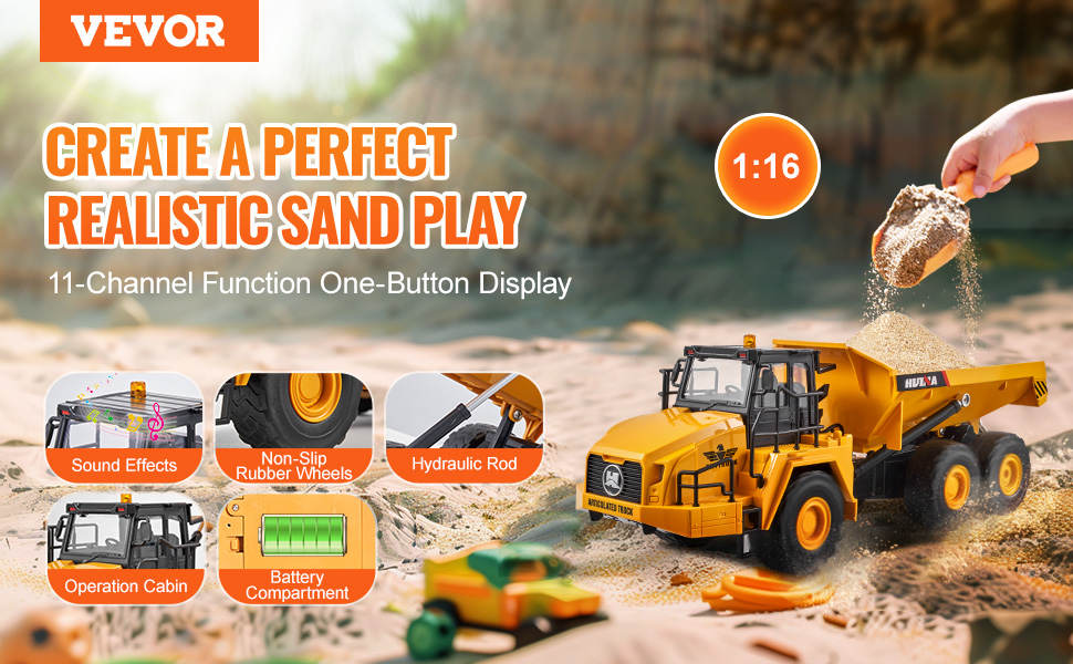 RC Remote Control Dump Truck Toy Construction Vehicle Toy