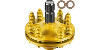 VEVOR pto slip clutch with eight yellow springs and two washers above.
