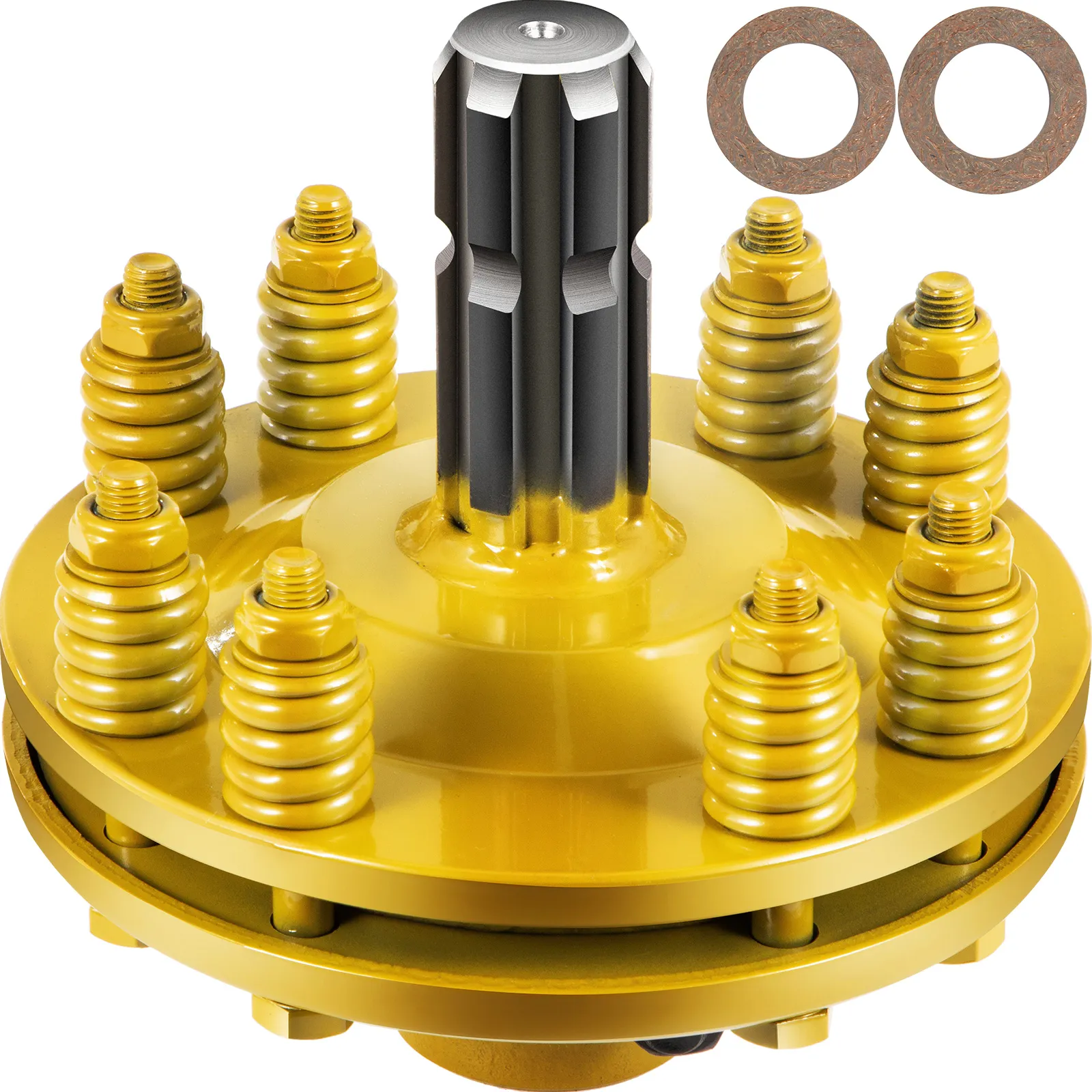 VEVOR pto slip clutch with yellow springs and two washers on a white background.