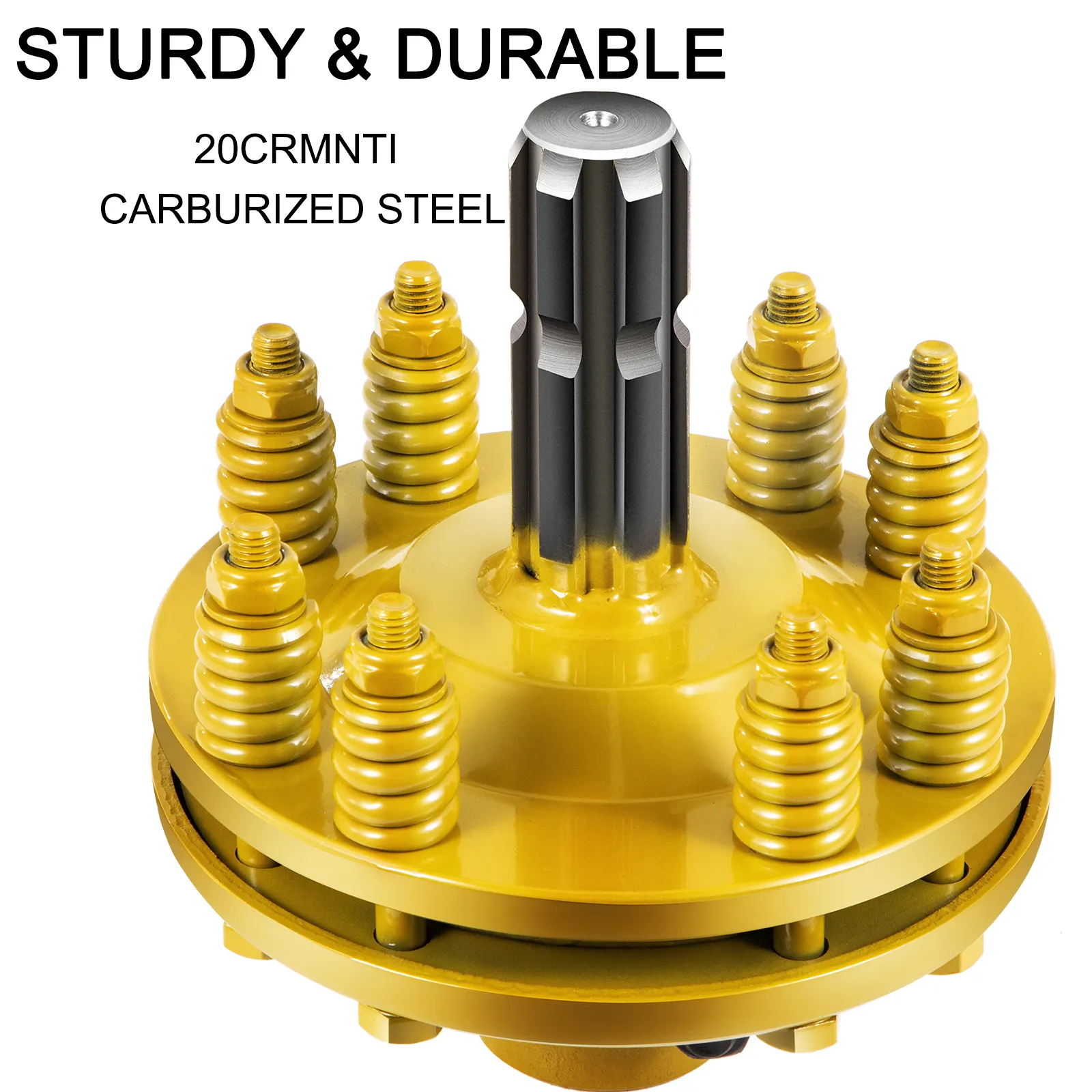 VEVOR pto slip clutch with 8 springs, 20crmnti carburized steel. sturdy and durable.