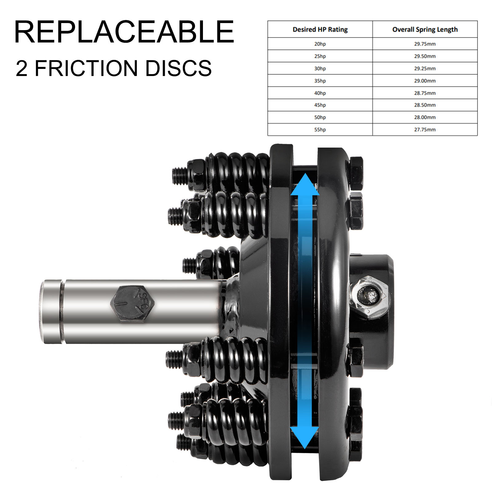 DESCETE　5L VEVOR Slip Clutch, 1 3/8” PTO Slip Clutch, Smooth Round Ends PTO