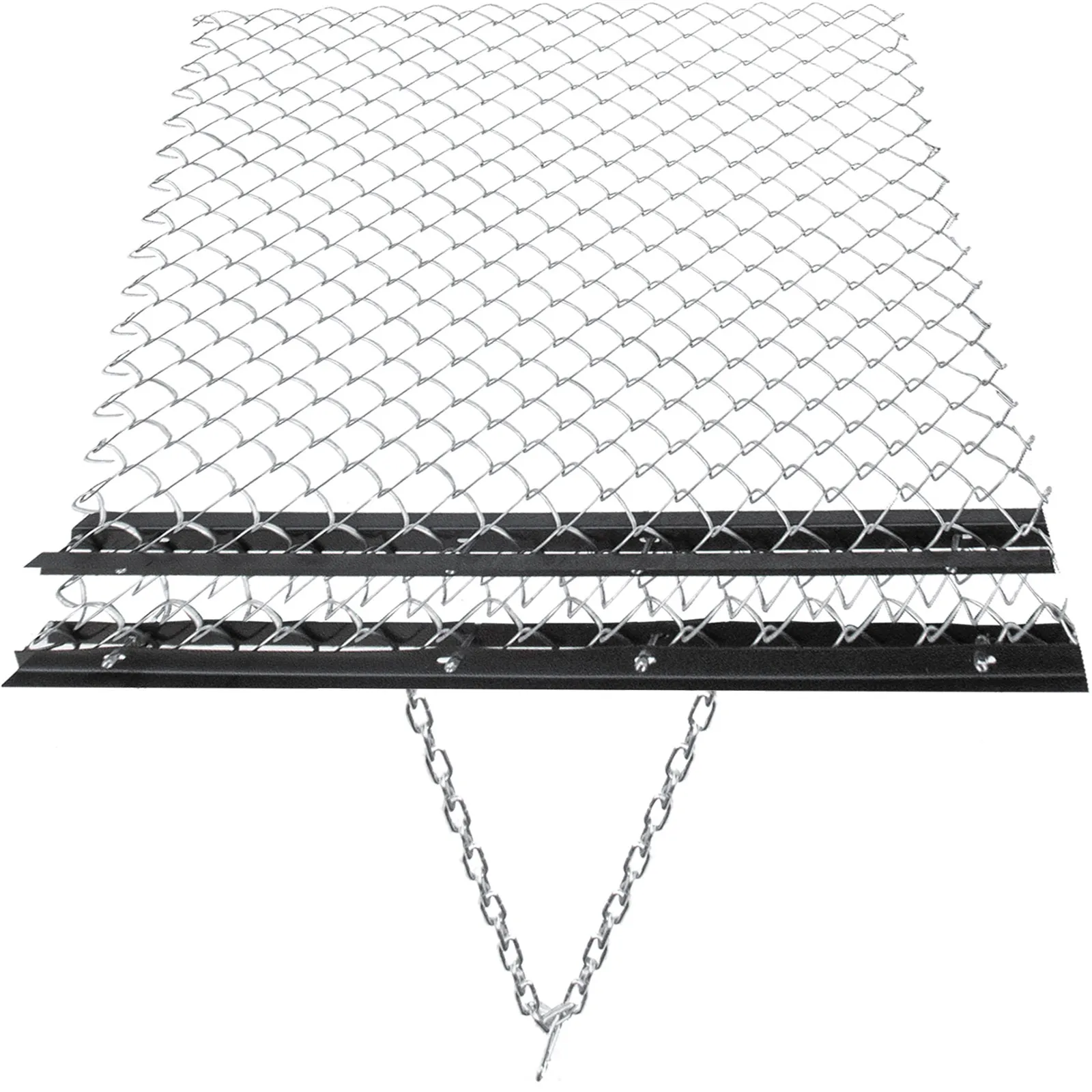 VEVOR atv chain drag mat with sturdy metal mesh and towing chain.