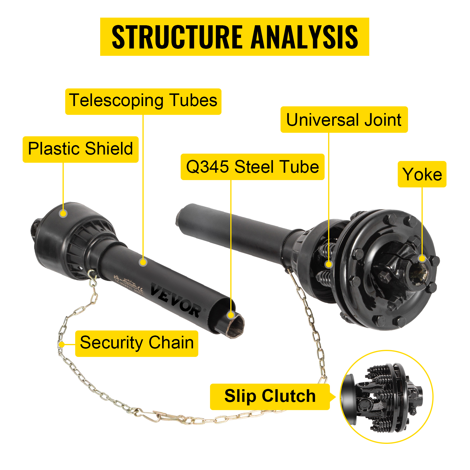 バードランド5 VEVOR PTO Shaft, 1-3/8