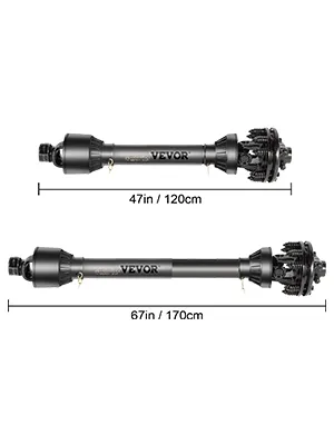 VEVOR pto shaft in 47in/120cm and 67in/170cm lengths for agricultural use.
