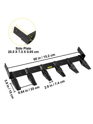 Barra de dientes para cubo VEVOR con cinco dientes, de 60 pulgadas / 15,2 cm de longitud.