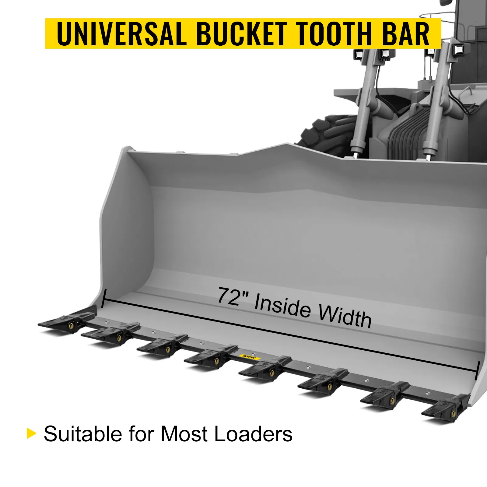 VEVOR bucket tooth bar for 72" wide loader buckets, suitable for most loaders.