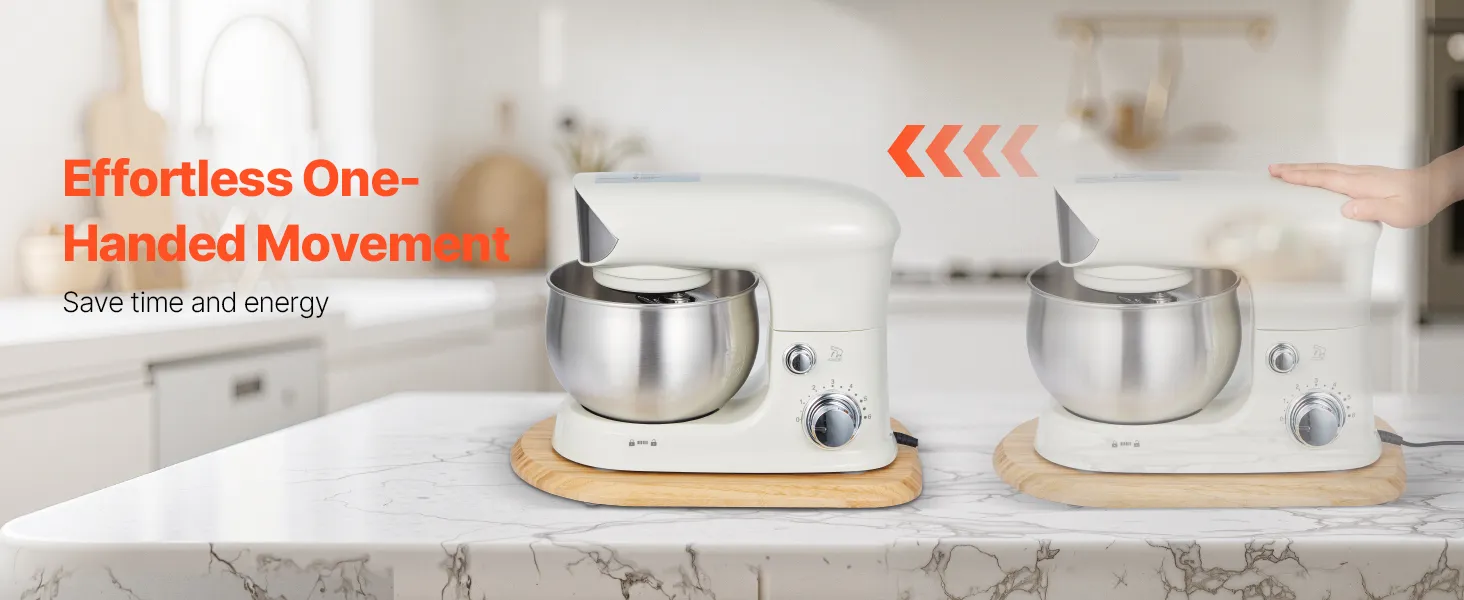 VEVOR Mixer Slider, Oval 14.5 x 9.4-inch, Appliance Slider Compatible with Tilt Head 4.5-5 Qt Stand Mixer, PTFE Feet, Kitchen Countertop Storage Mover Sliding Tray, Natural Wood