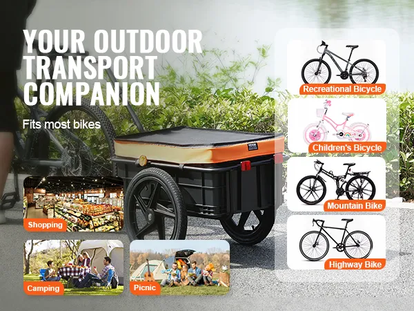 VEVOR fietskar: uw partner voor buitentransport, geschikt voor de meeste soorten fietsen, inclusief racefietsen.