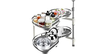 VEVOR draai-/blinde hoekkast met uitschuifbare lades, compleet met keukengerei en kookgerei.