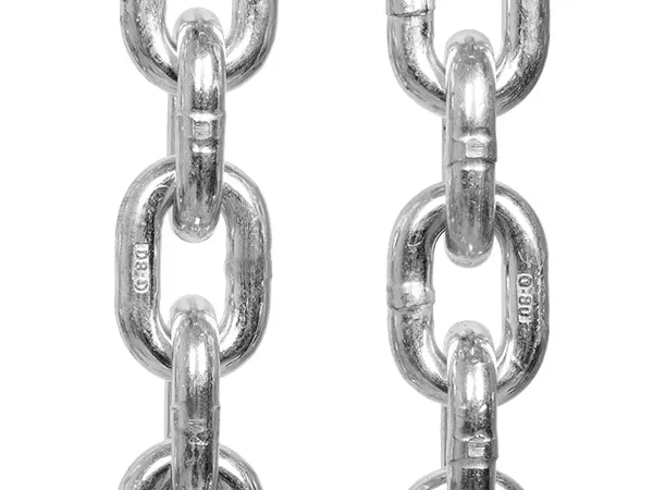 shiny steel chains for VEVOR manual lever chain hoist with close-up of interlocked metal links.