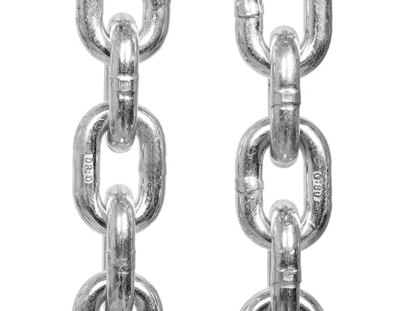 steel chains of VEVOR chain hoist with embossed specifications, showcasing their robust and durable links.