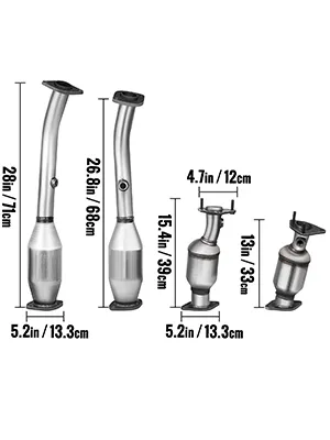 Größen und Abmessungen von VEVOR-Auspuffkrümmern.