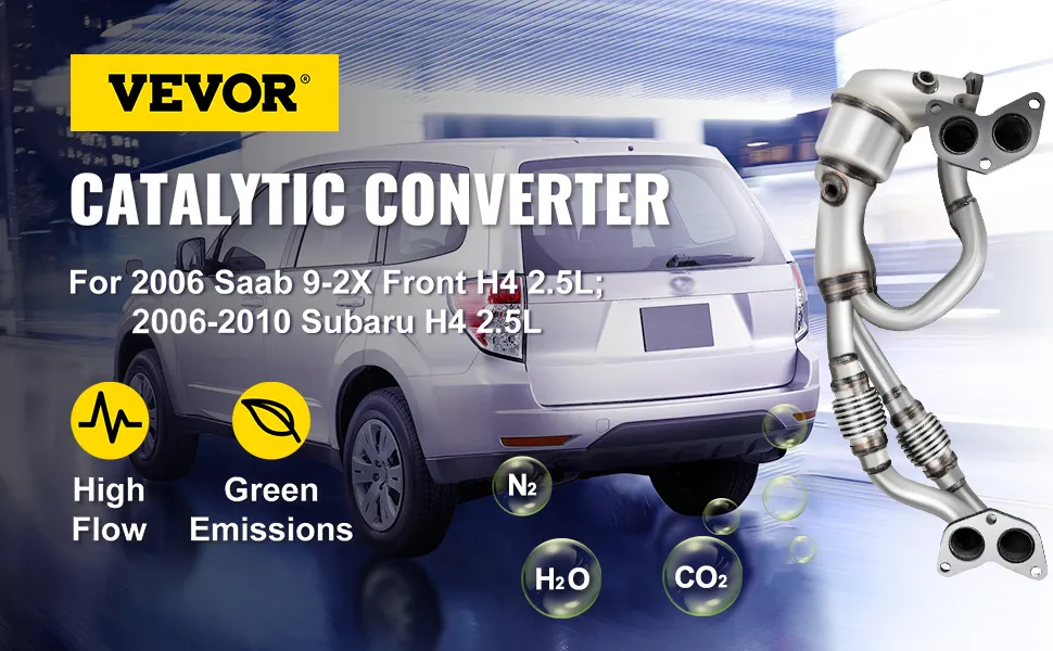 VEVOR-Katalysator für Subaru, passend für H4-2,5-l-Modelle von 2005–2010, hoher Durchfluss, umweltfreundliche Emissionen.