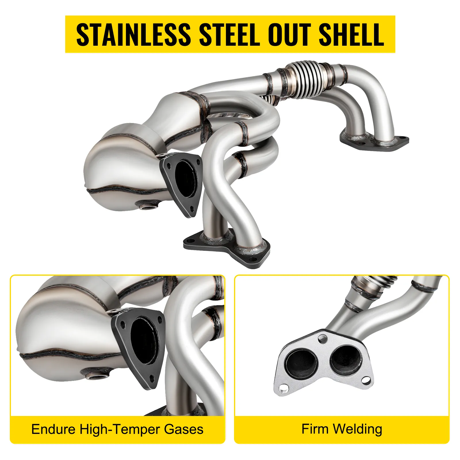 VEVOR-Katalysator Subaru mit Edelstahlgehäuse und fester Schweißnaht für Hochtemperaturgase.