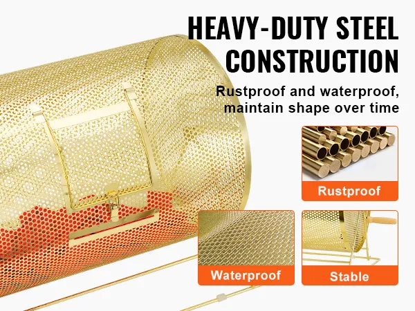 VEVOR raffle drum in heavy-duty steel construction, rustproof, waterproof, and stable.