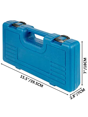 blue case dimensions 15.5"/39.5cm x 7"/18cm x 2.8"/7cm for VEVOR impact socket set.