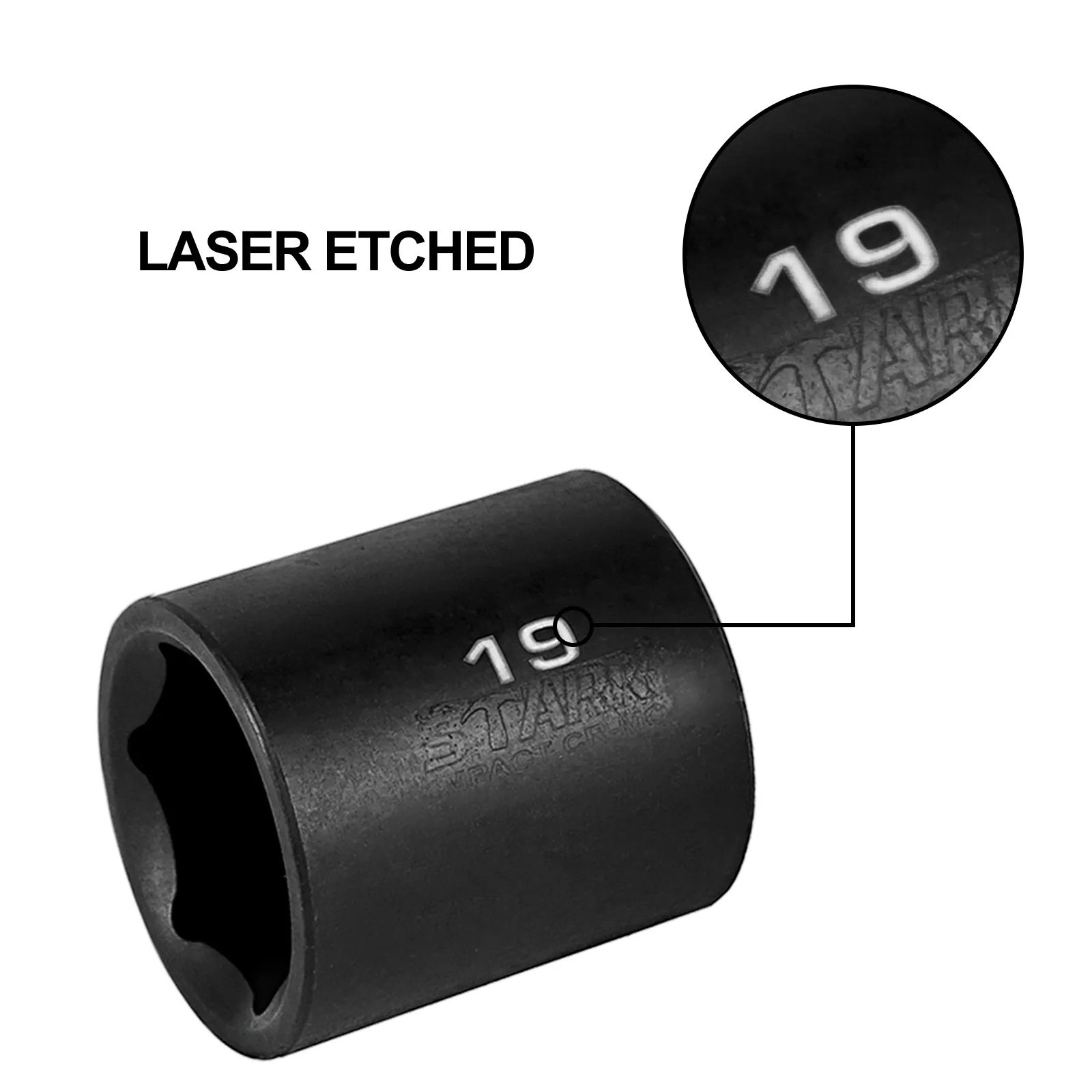 Juego de vasos de impacto VEVOR con marcas grabadas con láser para una fácil identificación.