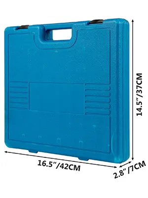 blue case with handle for VEVOR impact socket set, 16.5"x14.5"x2.8".